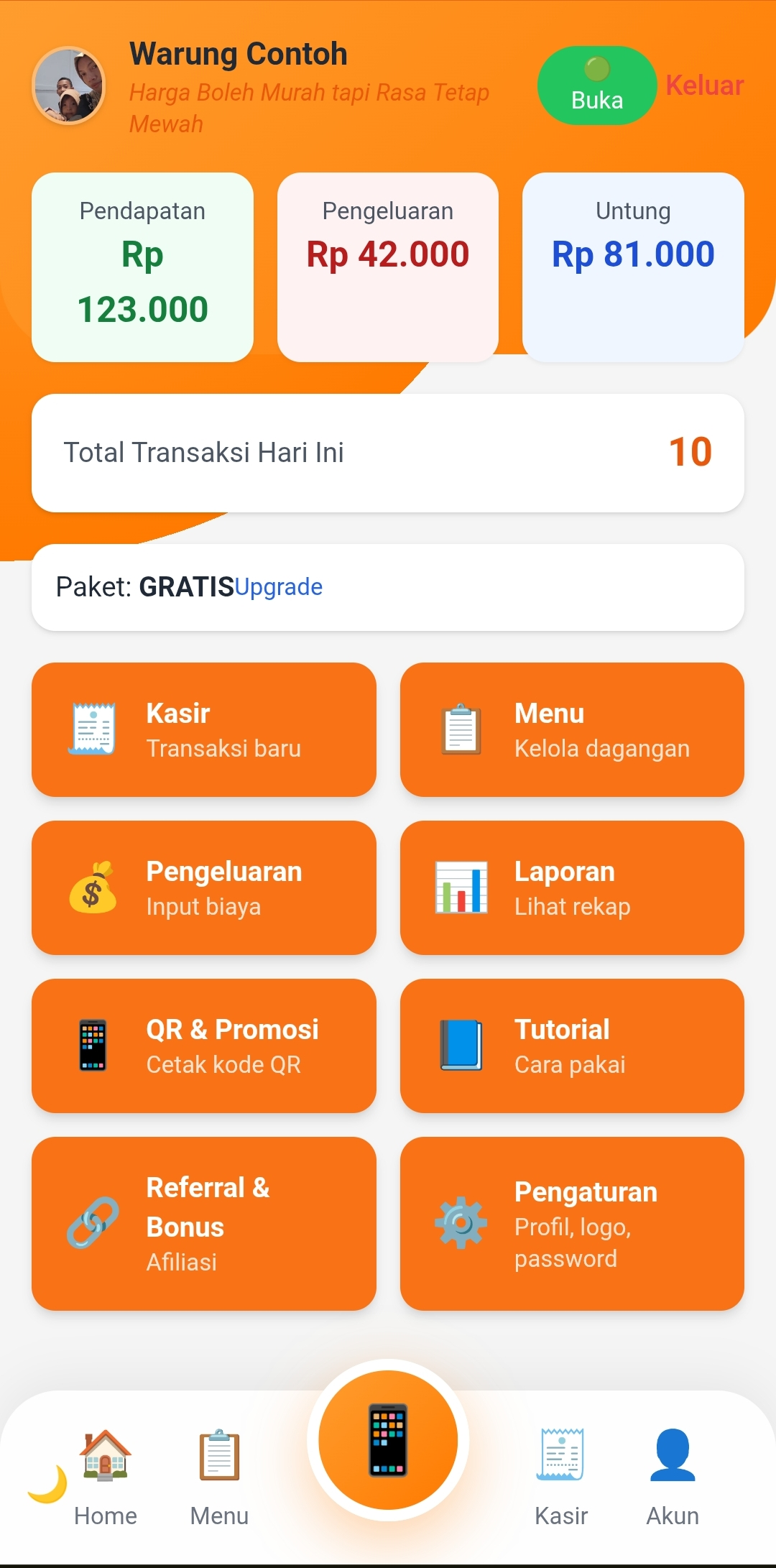 Dashboard Utama