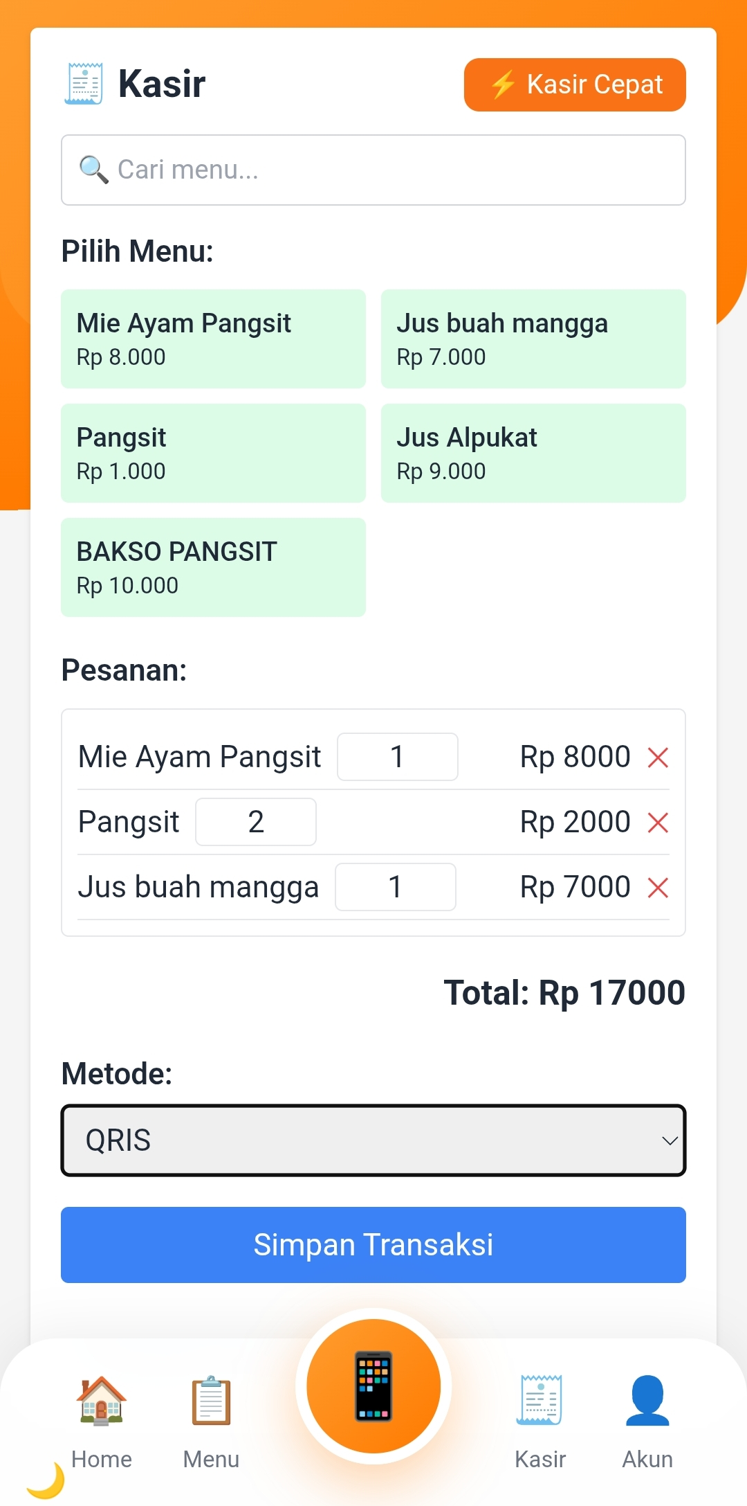 Fitur Kasir